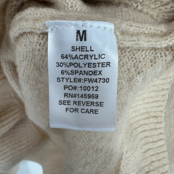 Dress Forum Ruffle Trim Cropped Sweater M Relaxed Fit Beige Tan Pullover NWT - Picture 12 of 12